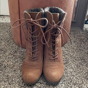 Madden Girl Brown Lace-Up Boots